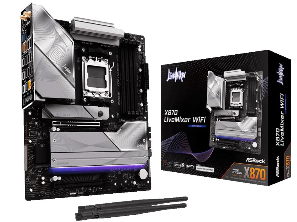 ASRock X870 LiveMixer WiFi Motherboard has 25 USB Ports