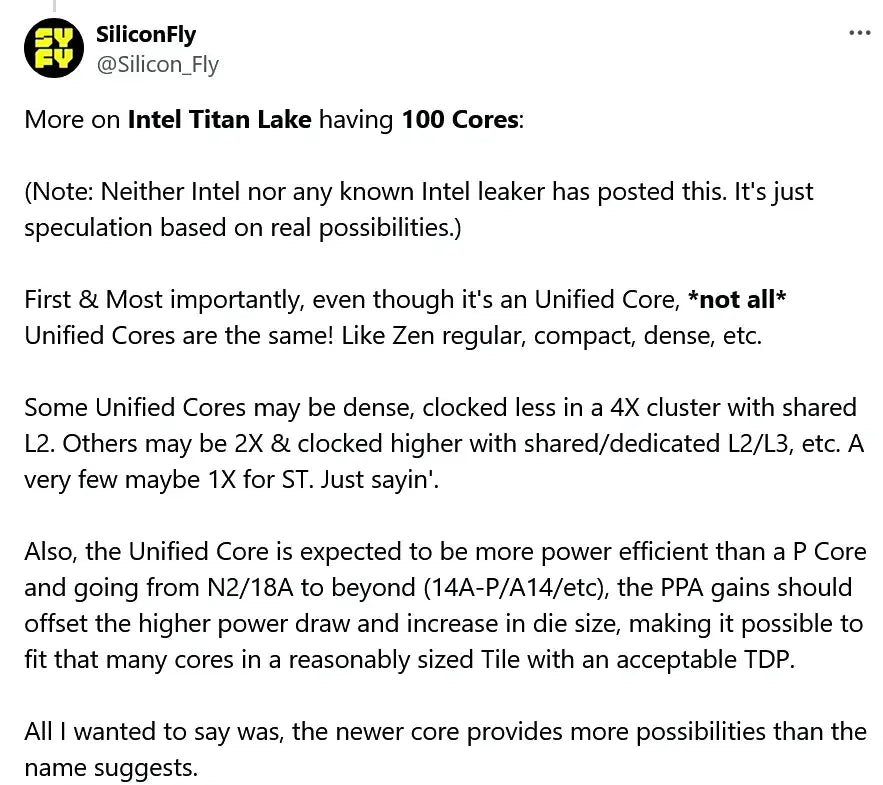 Intel Titan Lake 2028: All‑E‑Core Architecture with Up to 100 Cores in 2028