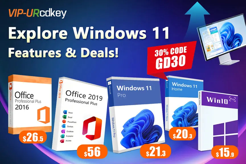 Exclusive Deal at VIP-URcdkey: Windows 11 Pro for $21.3 & Microsoft Office Starting at $26.5