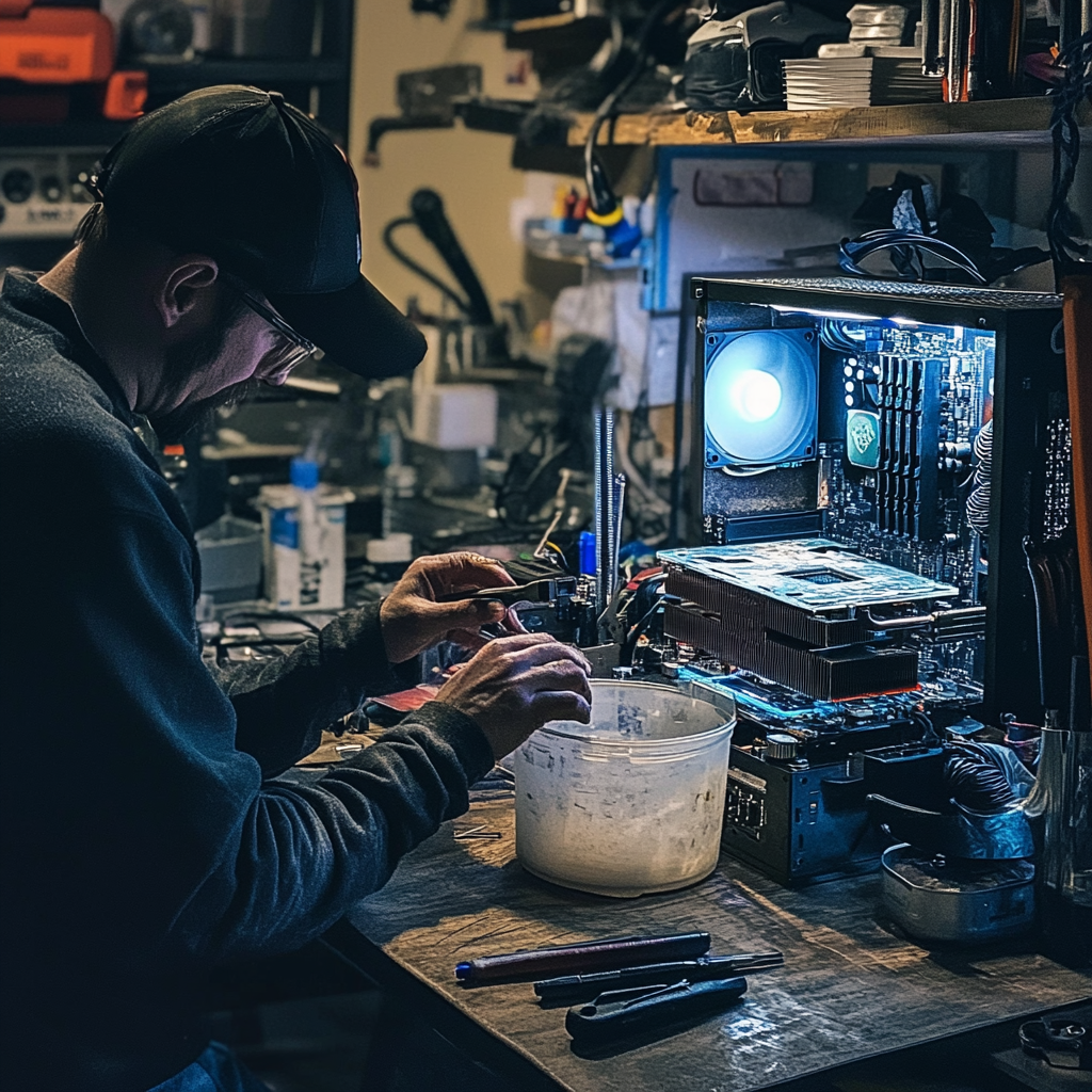 Here’s How Someone Managed To Create a “Functional” CPU Waterblock Using The IHS & a Plastic Bucket For The Reservoir; DIY At It’s Finest
