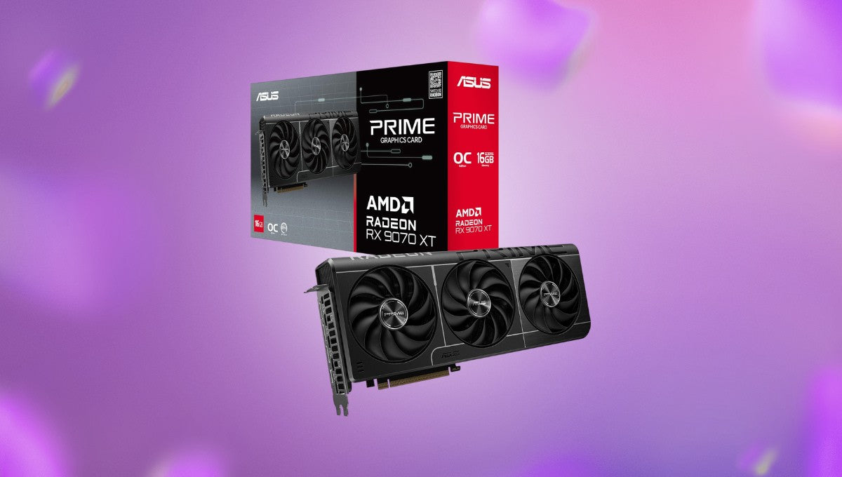 ASUS Radeon RX 9070 XT GPU with solid cooling now $140 off on Amazon