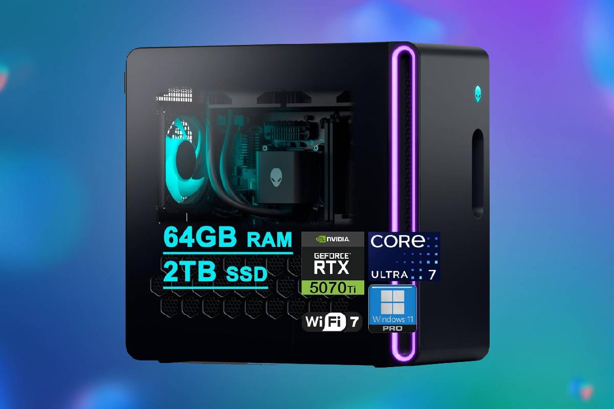 Alienware gaming PC with RTX 5070 Ti, Core Ultra 7 265F CPU, and a ridiculous 64GB of RAM is $360 cheaper in Amazon deal