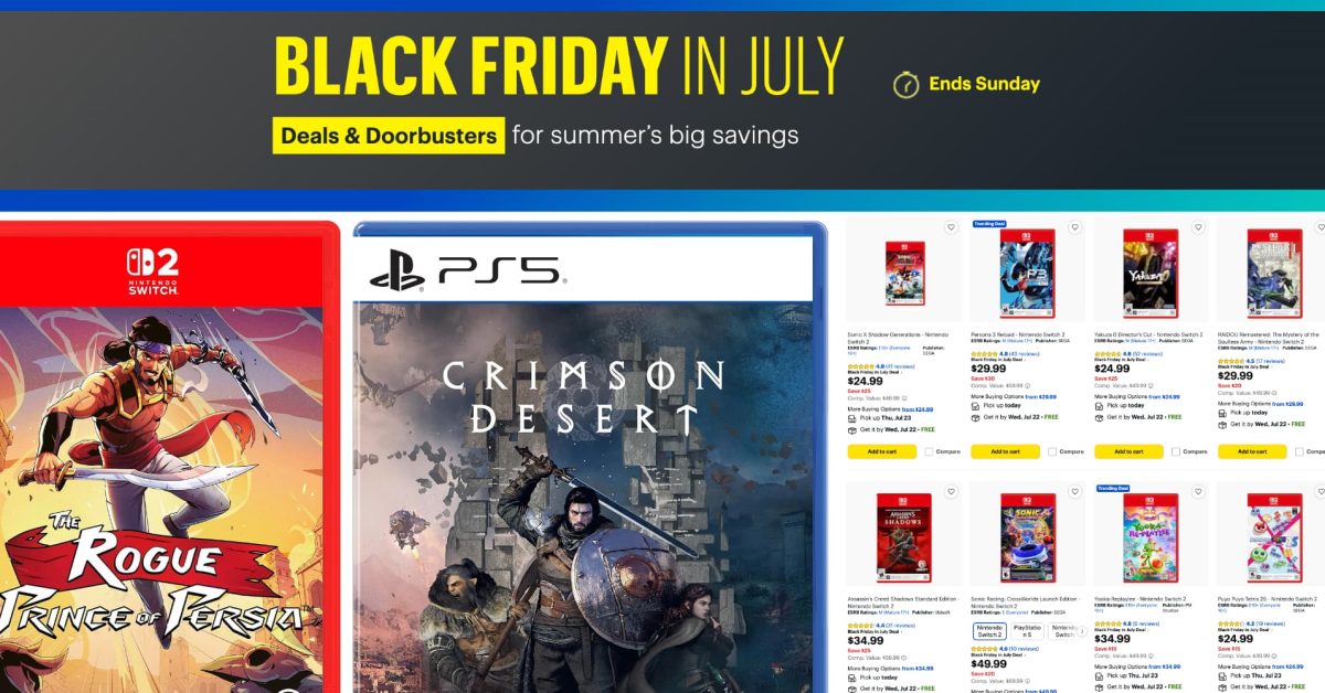 Black Friday in July game deals from $20: Crimson Desert, Rogue Prince of Persia, Metal Gear, Sonic, more