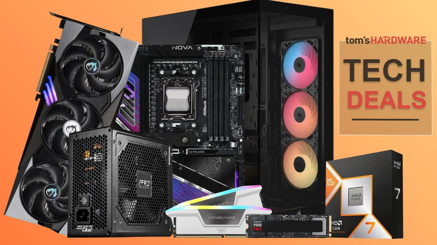 Outstanding RTX 5080 combo bundle saves you $1,385 on a complete high-spec PC build — 64GB of RAM, 9850X3D, 2TB Samsung 9100 Pro, Corsair Case, and Power Supply for $2849
