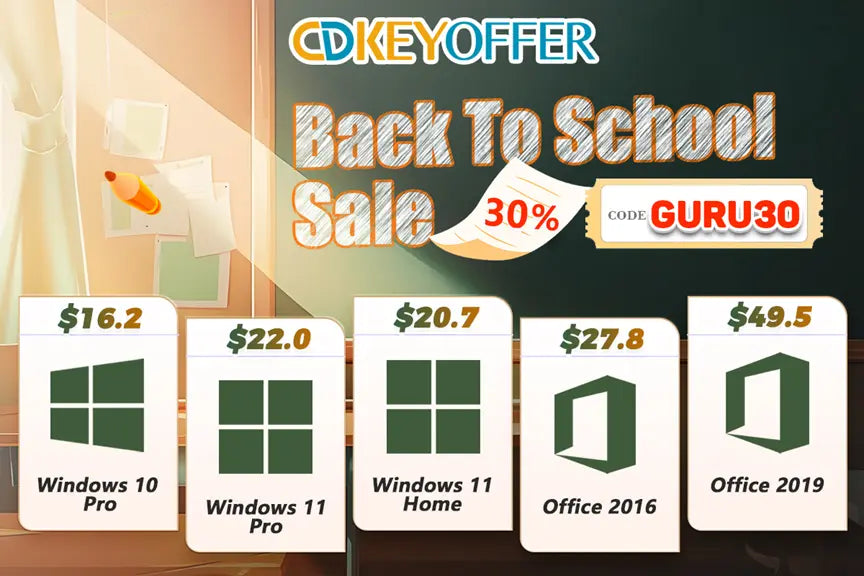 CDKeyOffer Back to School Sale: Windows 11 for $22, Office for $27 & Huge Savings Up to 91%!