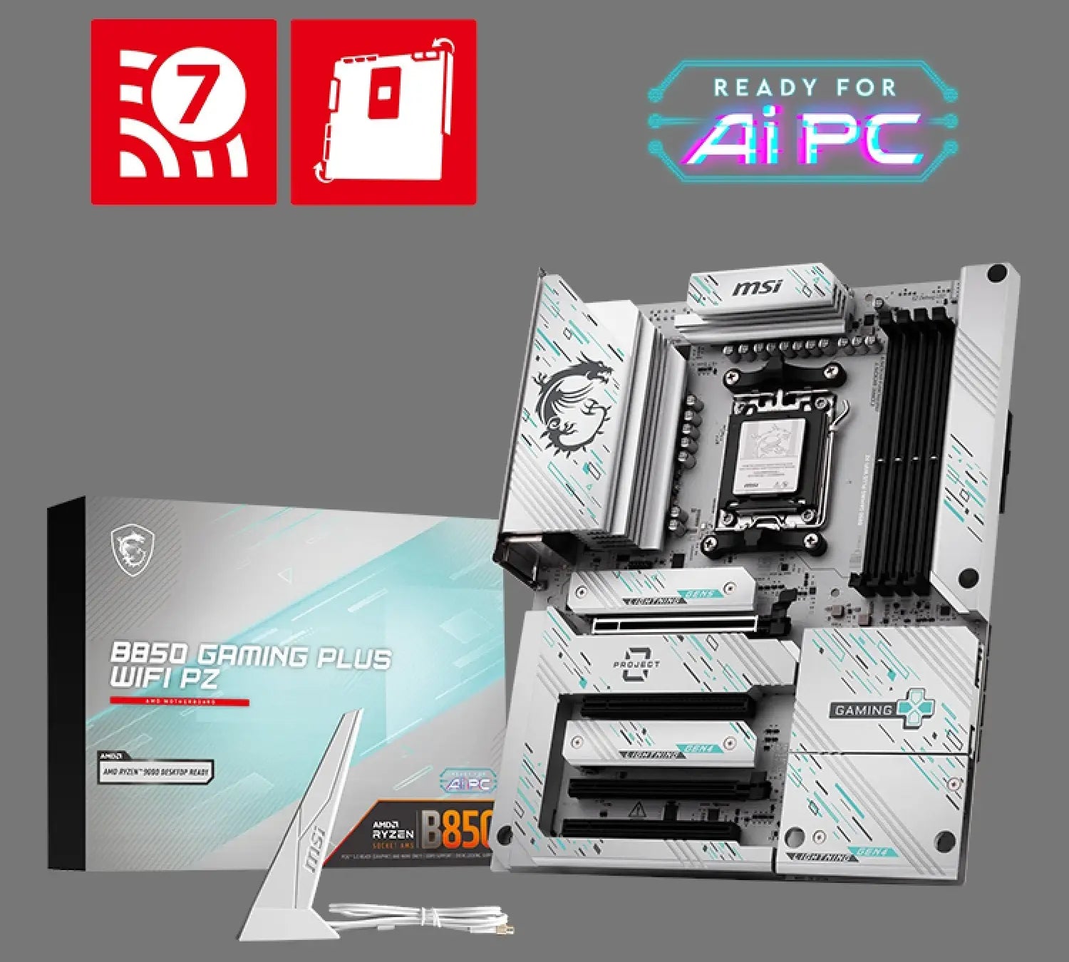 MSI B850 GAMING PLUS WIFI PZ Motherboard Released with 5GbE and Wi-Fi 7 Support