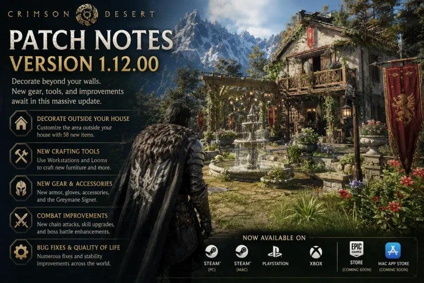 Crimson Desert Patch 1.12.00 Brings Major Housing Expansion