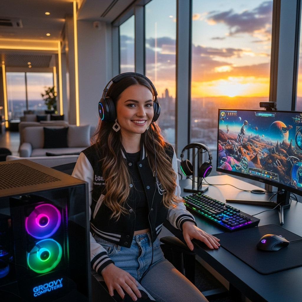 Level Up Your Gaming Scene: Luxurious Rooftop Sunset Views, Elite Tech, and Flexible Financing at Groovy Computers