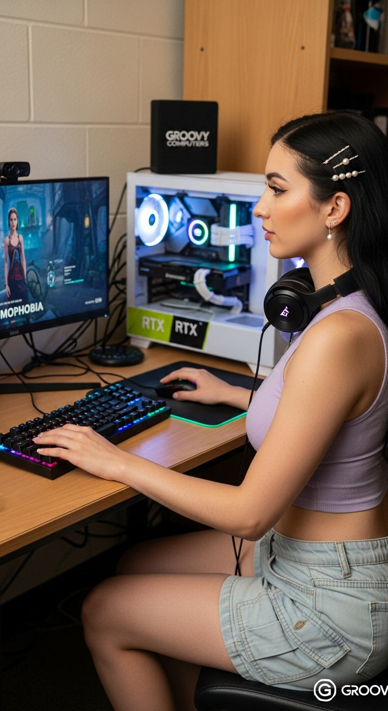 Elevate Your Gaming Setup with Canadian-Built Power: Stylish Lilac Gamer Look, Ultra-Wide Monitor & RGB PC for Streamers & Creators | Flexible Financing Available