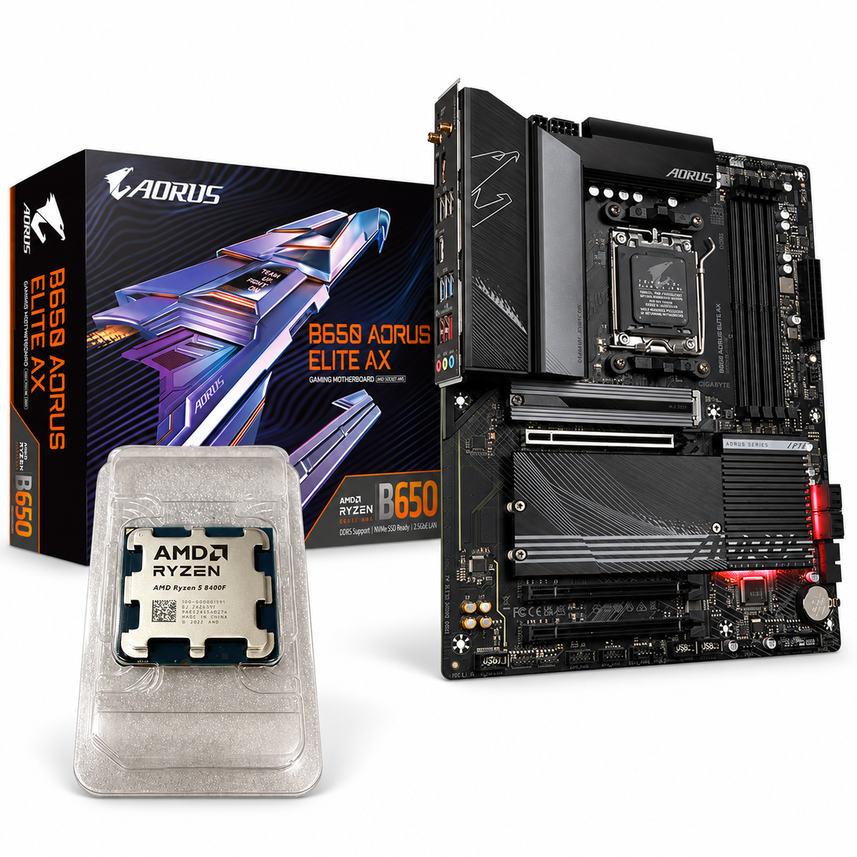 AMD Ryzen 5 8400F + Gigabyte B650 AORUS Elite AX AM5 Bundle