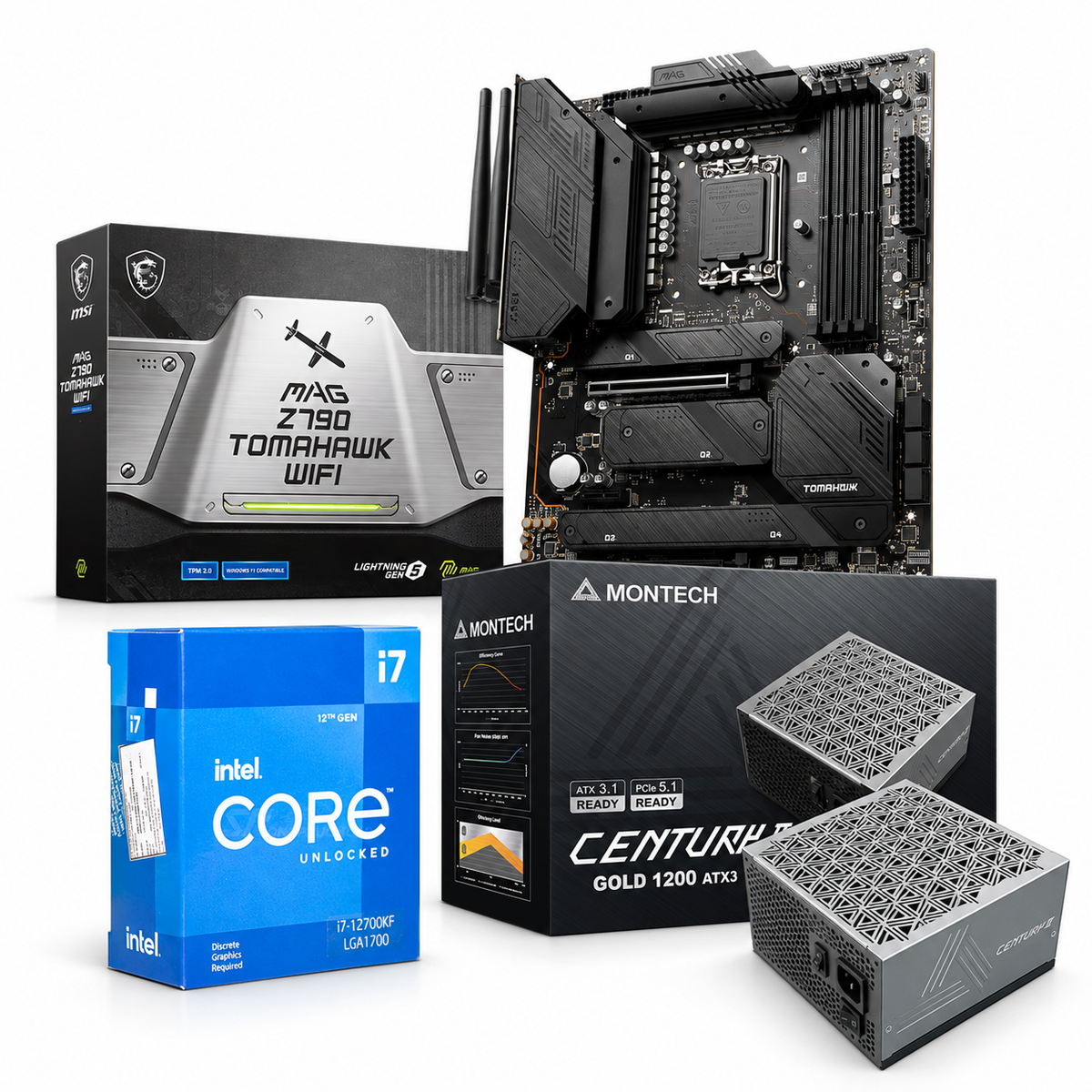 Intel i7-12700KF + Z790 Tomahawk WiFi + Montech 1200W Bundle