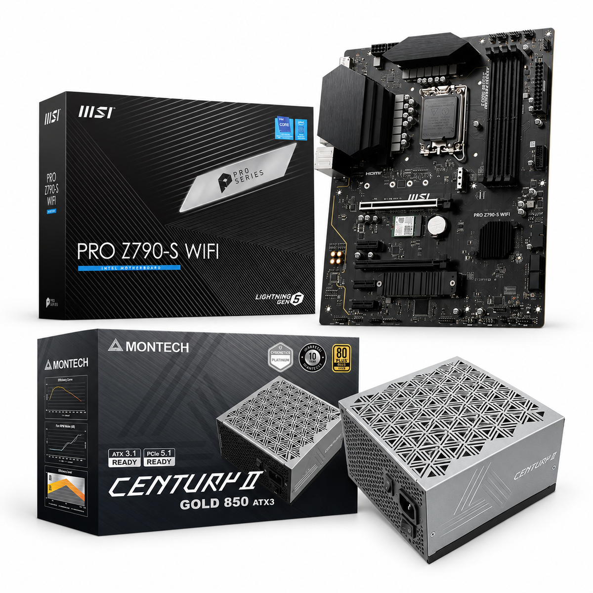 MSI PRO Z790-S WiFi DDR5 + Montech 850W Gold PSU Bundle