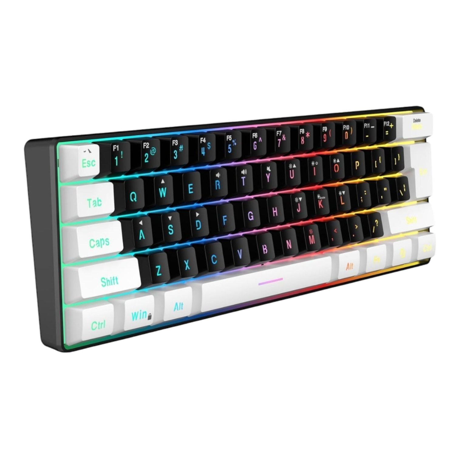SAMA Gaming Keyboard 60 percent, 61 Keys RGB Backlit Wired Keyboard, Waterproof Mini Compact Gaming Keyboard for PC/Mac Gamer - Groovy Computers