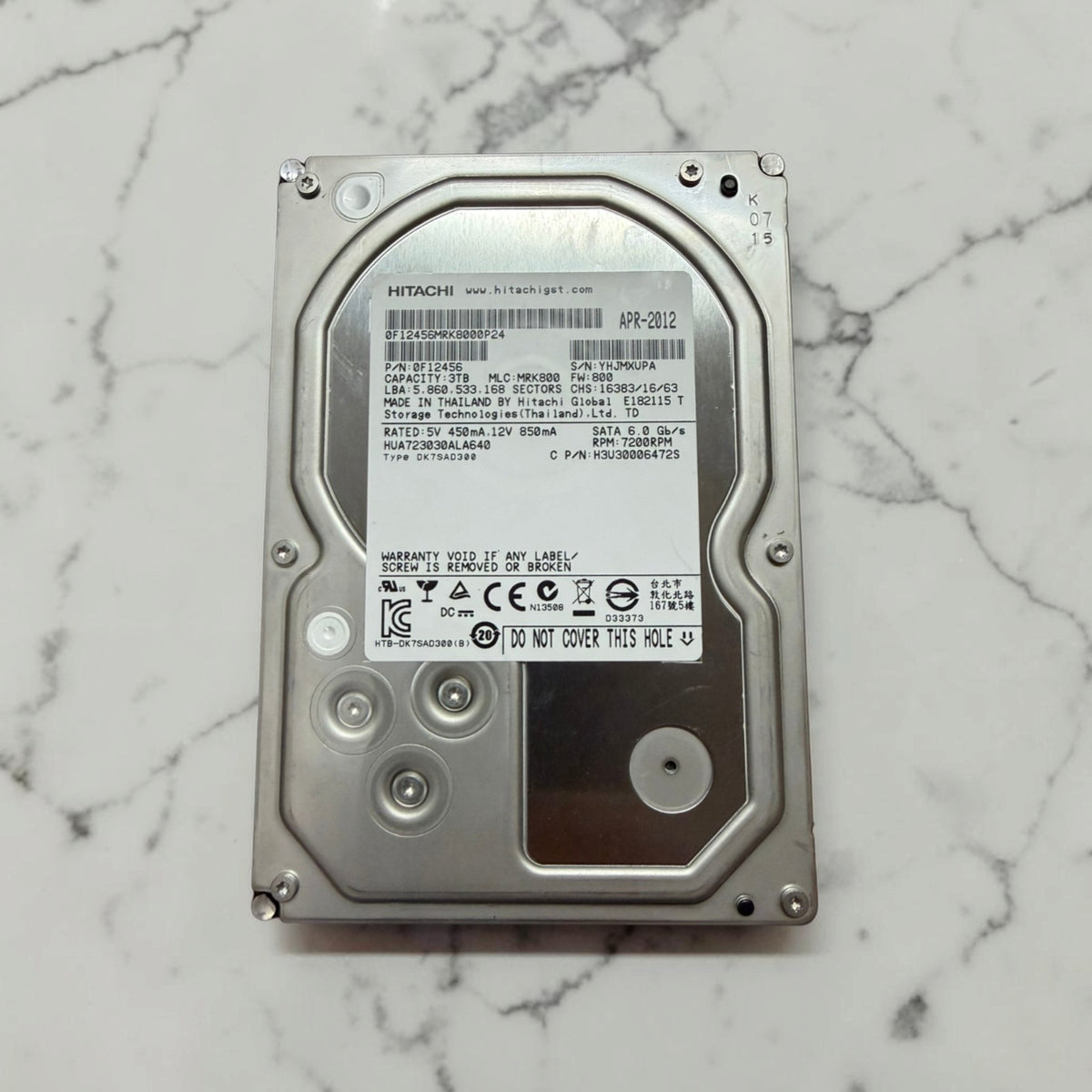 Hitachi Ultrastar 3TB HUA723030ALA640 HDD Tested 100% Health 0 Bad Sectors See Pics