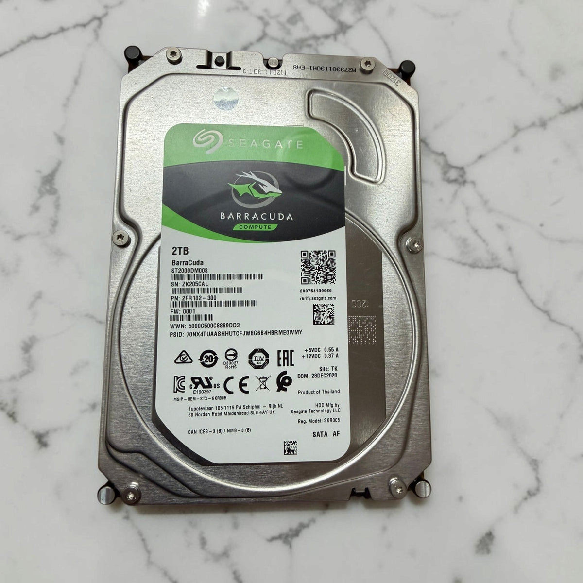 Seagate BarraCuda 2TB ST2000DM008 HDD Tested 100% Health 0 Bad Sectors See Pics