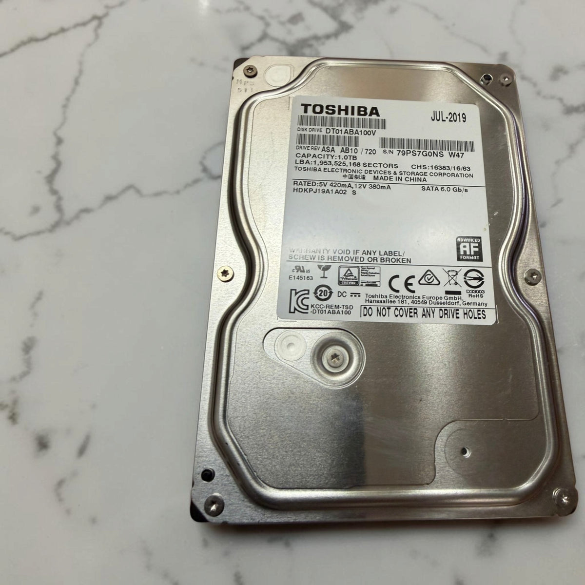 Toshiba 1TB HDD 3.5" SATA - Open Box - See Pics