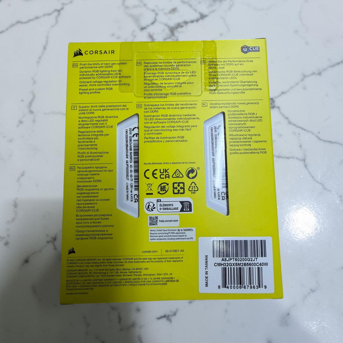 Corsair Vengeance RGB 32GB (2x16GB) DDR5-5600 CL40 White RAM | New Sealed — sealed retail box