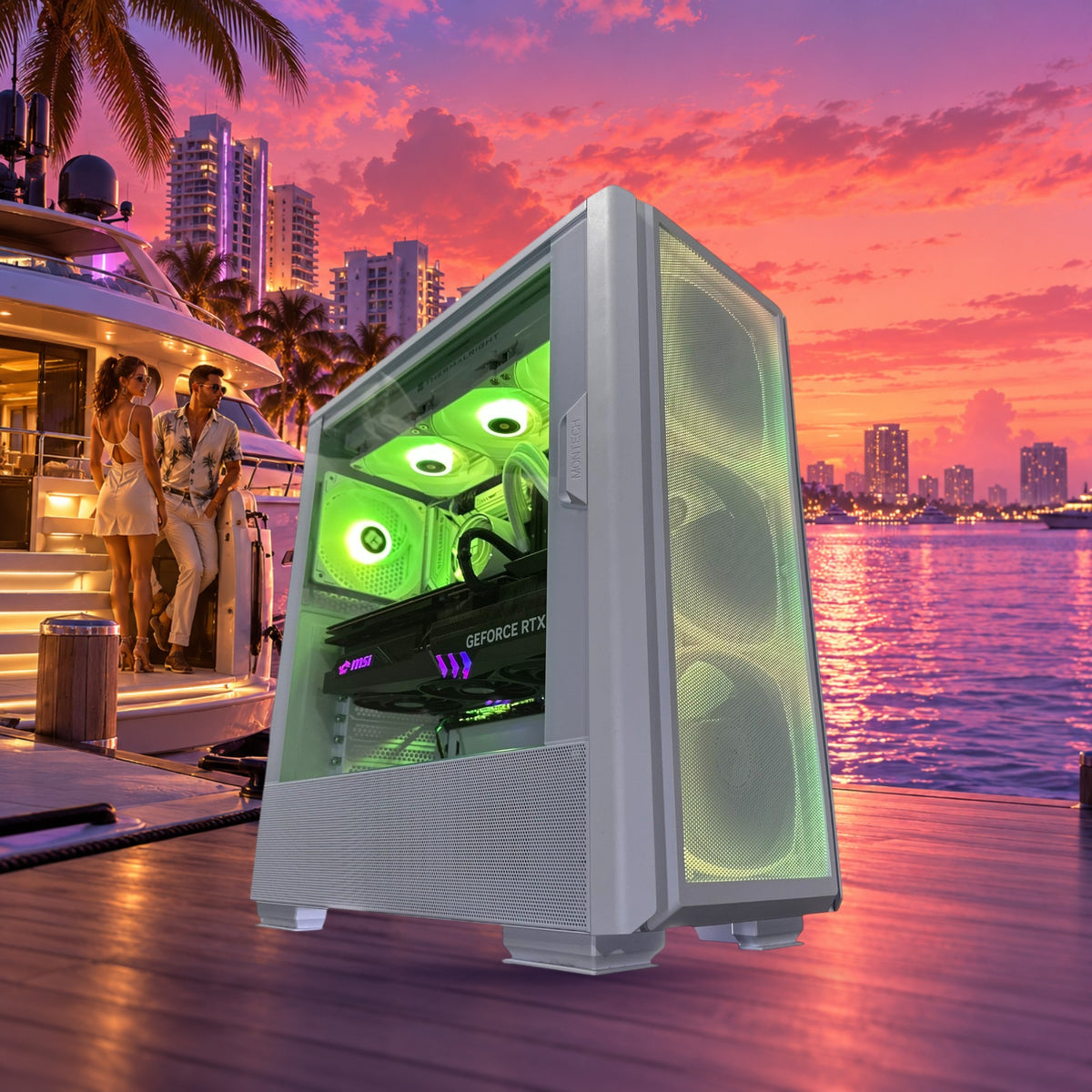 Premium 4K 16-Core Gaming Workstation PC, Steel Legend, i9-12900K, RTX 5070 Ti 16GB, 32GB 6000mhz DDR5 RAM, 2TB GEN 4 NVME SSD, WIFI + BT — Groovy Computers product artwork