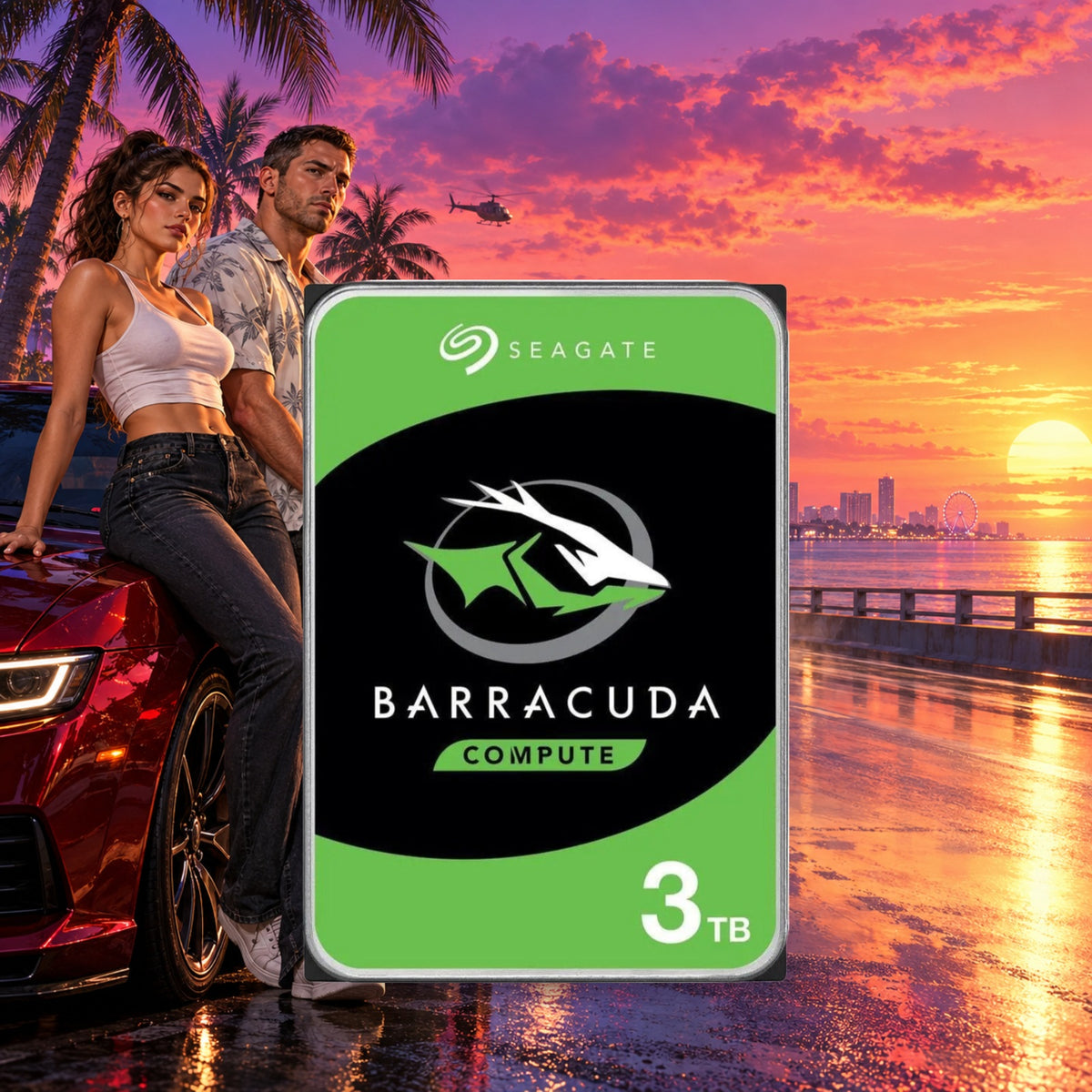 Seagate BarraCuda 3TB Internal 3.5" (ST3000DM008) HDD — Groovy Computers product artwork