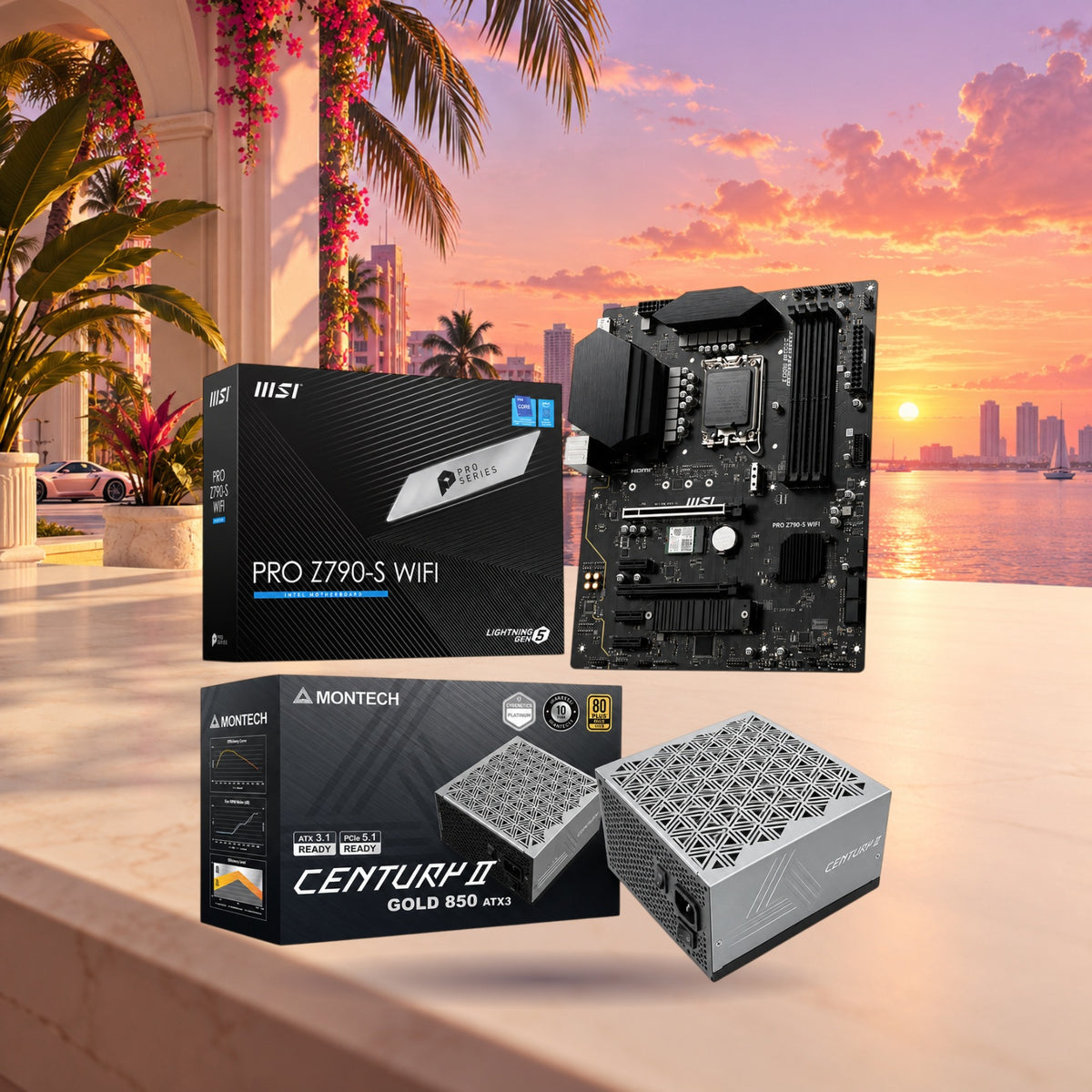 MSI PRO Z790-S WiFi DDR5 + Montech 850W Gold PSU Bundle — Groovy Computers product artwork