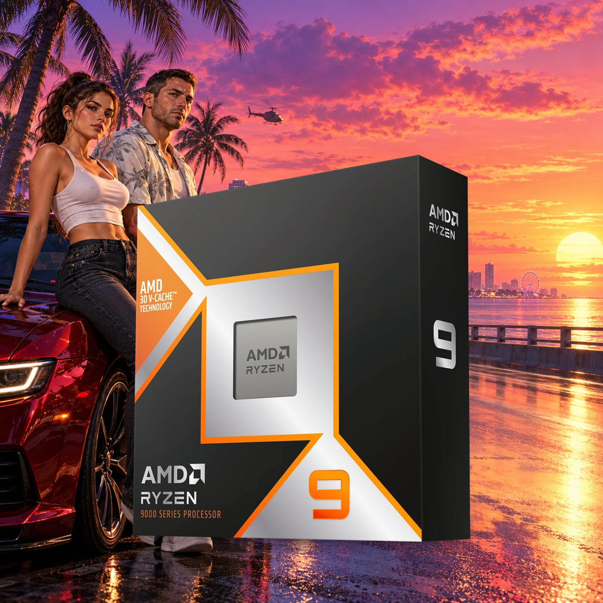 AMD Ryzen 9 9900X3D 12-Core AM5 Desktop CPU - Sealed New — Groovy Computers product artwork