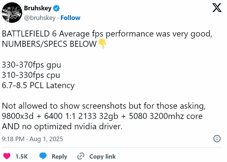 Battlefield 6 Early Benchmarks: Ryzen 7 9800X3D vs Core i9-14900K