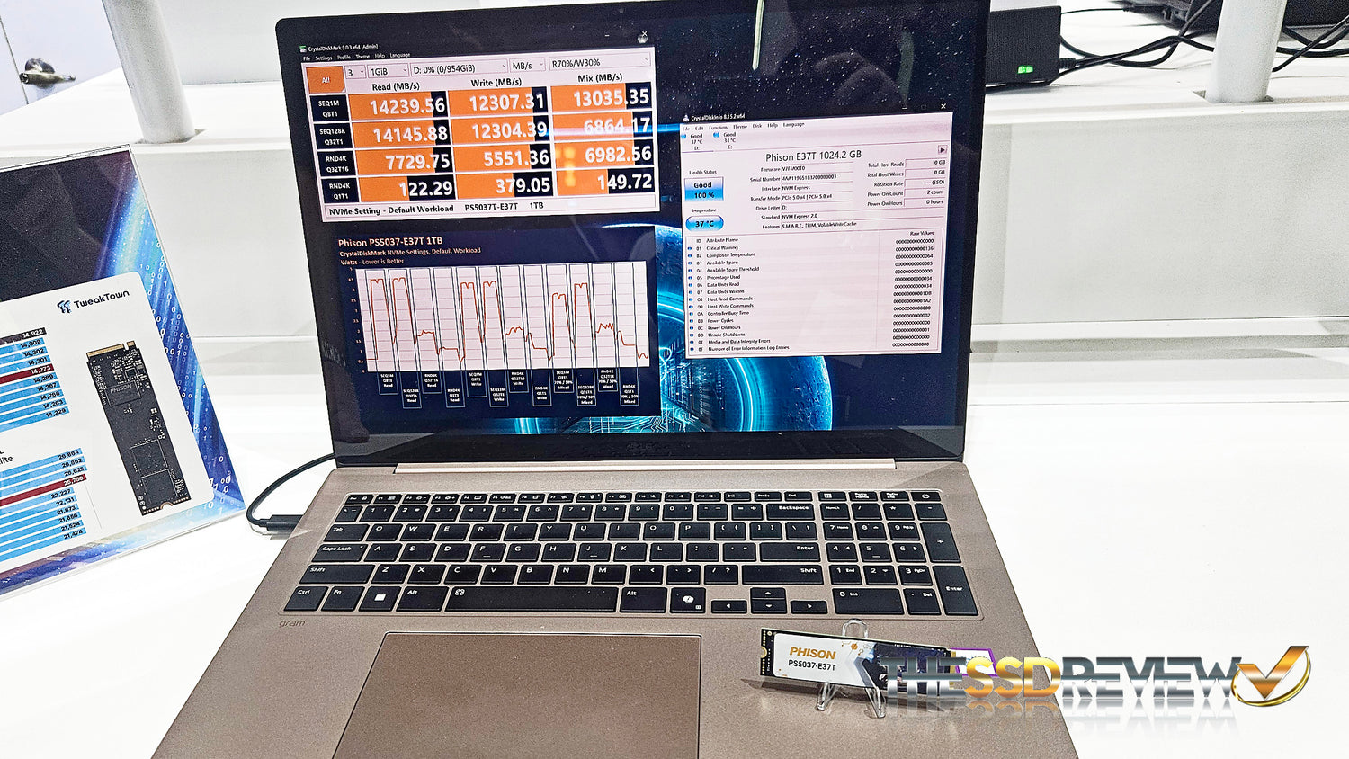 Phison PS5037-E37T DRAMless SSD Demonstrates Gen5 Speeds at 4.5W Low Power Draw