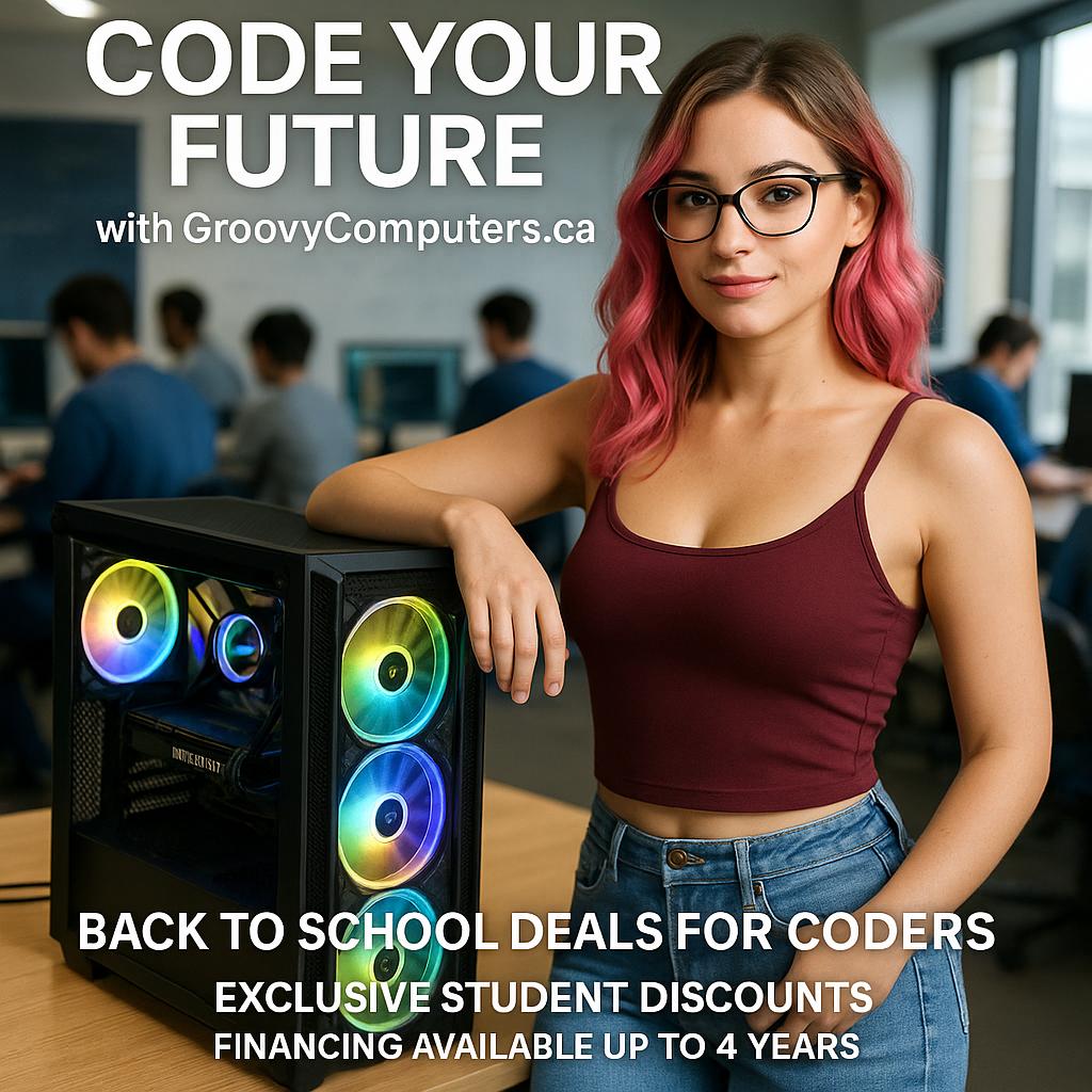 Build Your Dream Groovy PC This Fall! 🚀 Upgrade, Save with Student Discounts, and Power Through Projects. Who’s Creating Something Epic? #CodeYourFuture #BackToSchool #StudentLife