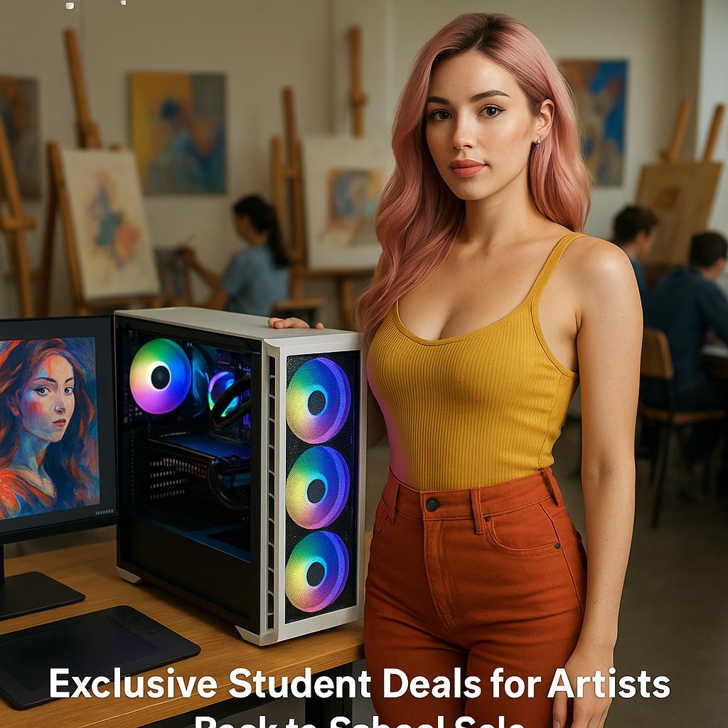 Kickstart Your Creative Journey with a Custom PC! Enjoy Student Discounts & Unleash Your Artistic Talent This School Year—Bring Your Digital Art & Graphic Designs to Life with Lightning-Fast Performance!