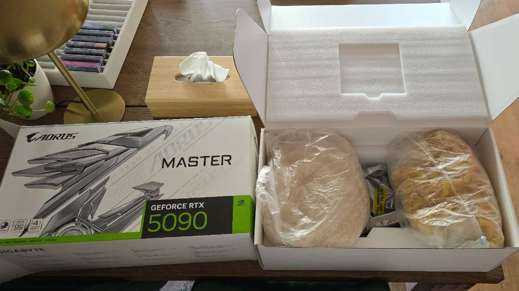 Aorus RTX 5090 package from Amazon was allegedly filled with macaroni, rice, and an old obsolete GPU — it's an impasta!