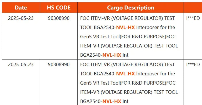 Intel Nova Lake-HX Laptop Processor Leaked in Shipping Documents