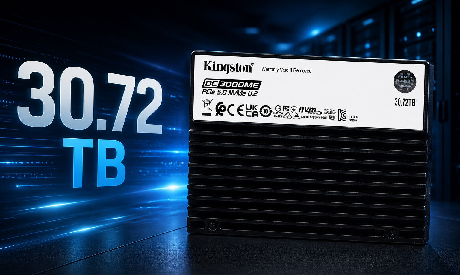 Kingston Pushes Enterprise Storage Ceiling With 30.72 TB Gen 5.0 SSD Hitting 14 GB/s as AI Data Centers Scale
