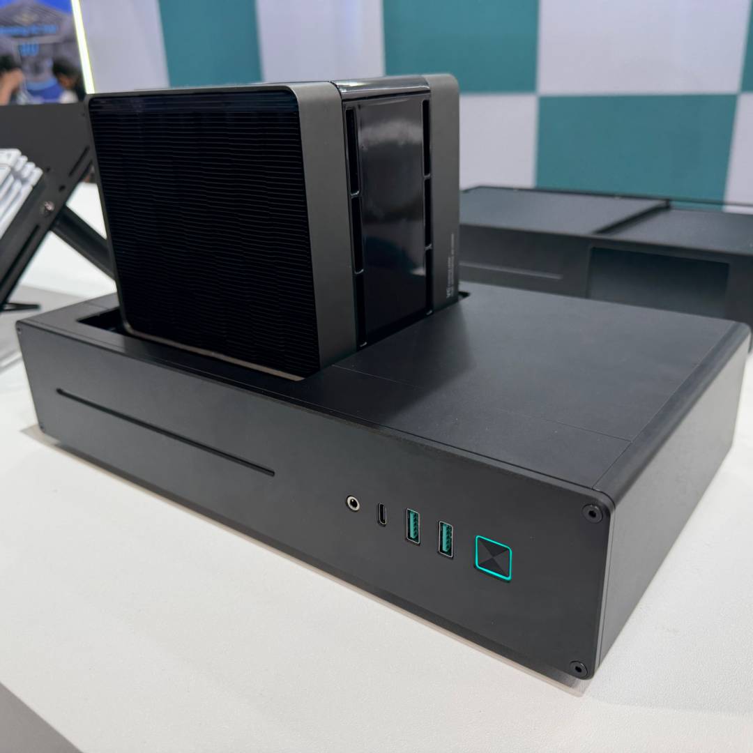 DeepCool showcases SFF PC with a CPU cooler poking out the top, like a muscle car supercharger