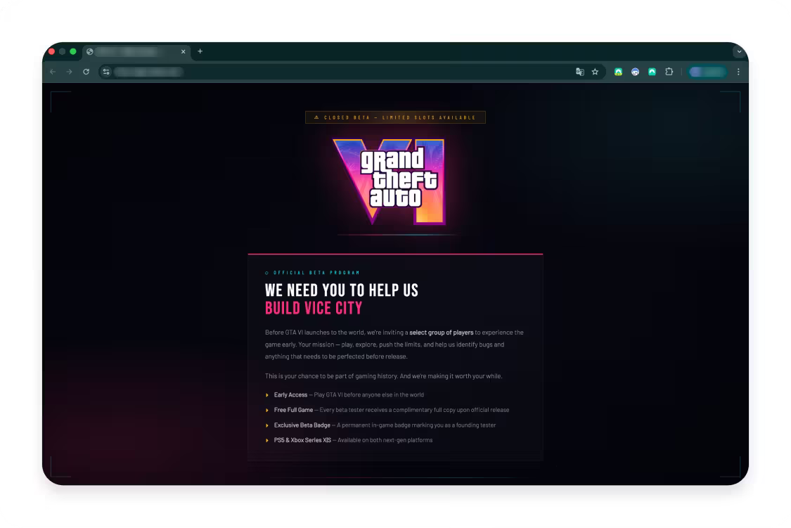 Fake GTA 6 Early Access Websites Target Gamers with Malware and Crypto Scams