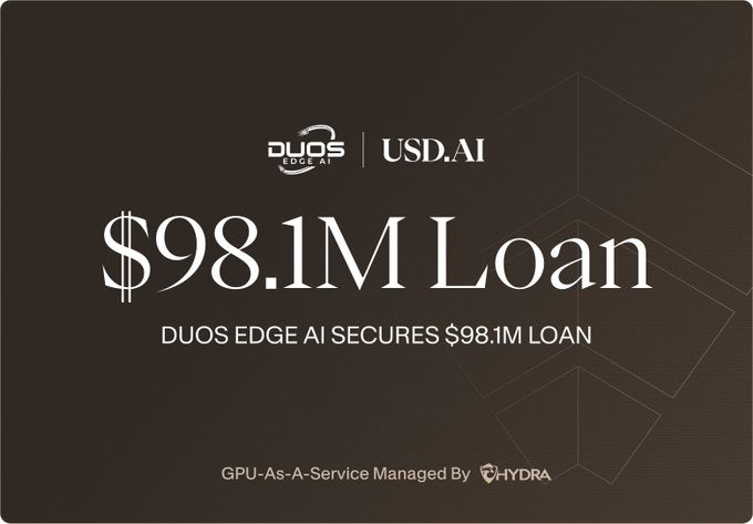 USD.AI Provides $98.1 Million Financing Facility for Duos Edge AI GPU Deployment