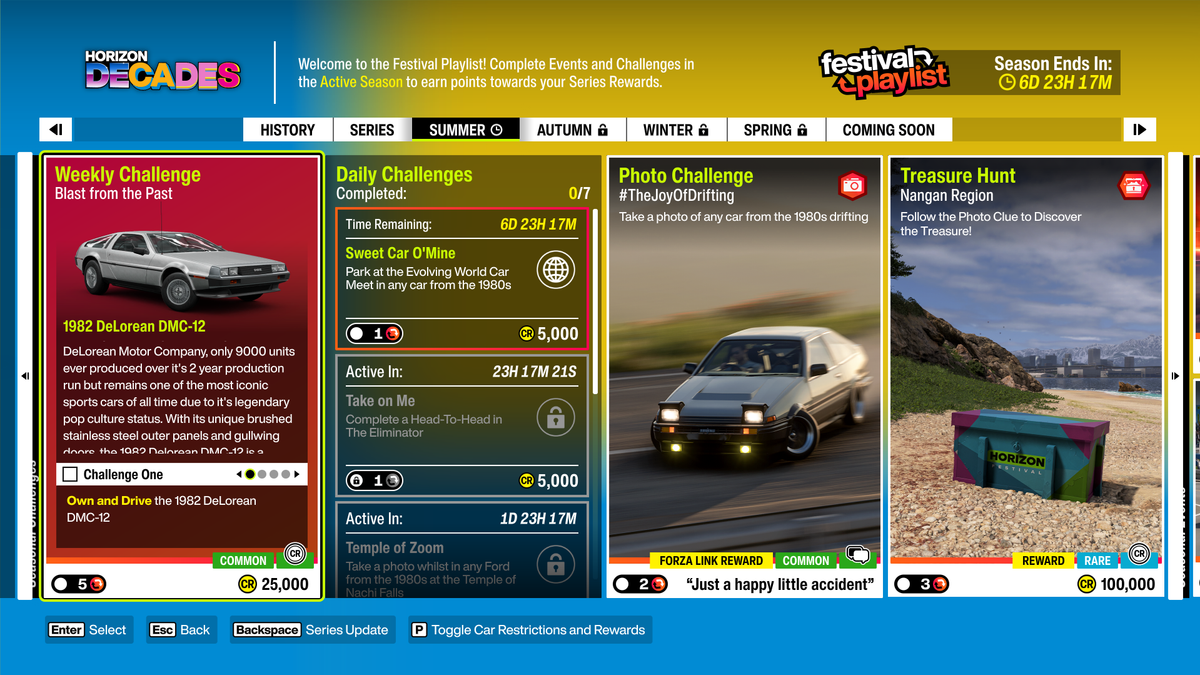 How to Complete Forza Horizon 6 Blast from the Past Weekly Challenge: Win a Road Race - Forza Horizon 6 Guide