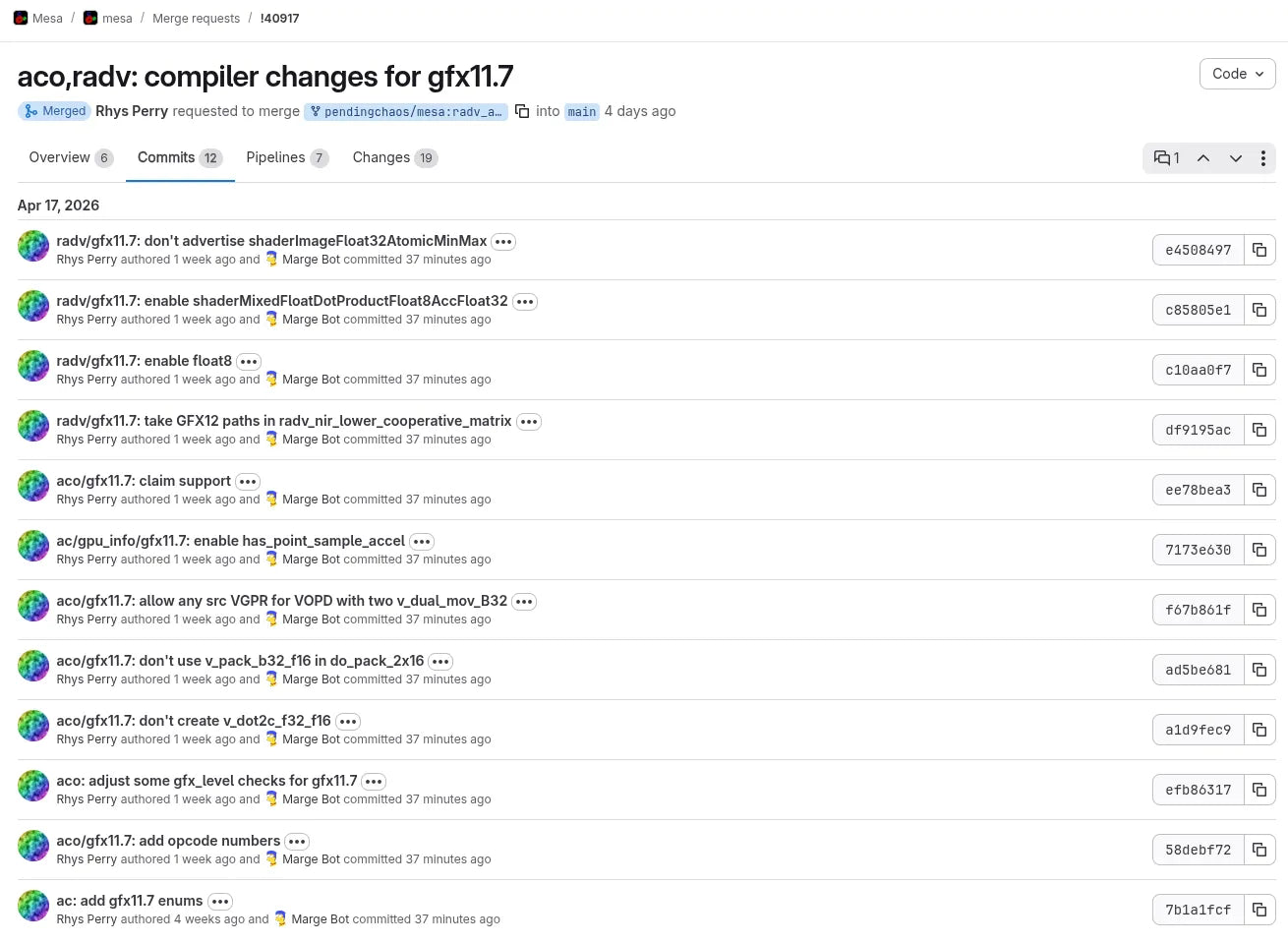 Valve Developer Lands RADV/ACO Changes For AMD's GFX11.7 / RDNA 4m