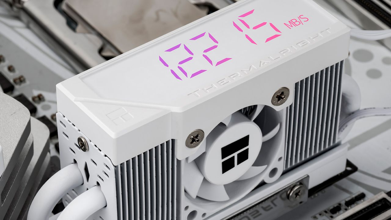 M.2 SSD cooler displays your SSD's performance and vitals in real time on built-in display — Thermalright HR-10 2280 Pro Digital features an ARGB display for colorful readouts