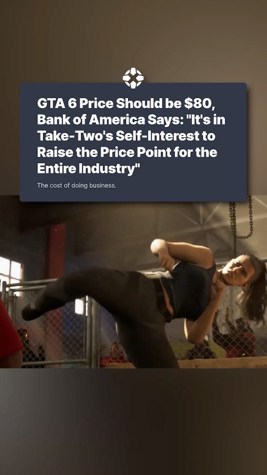 GTA 6 Price Should be $80, Bank of America Says