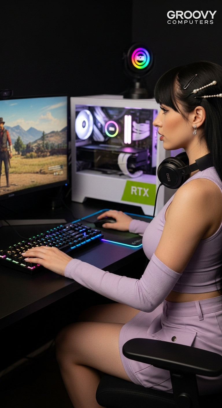 Upgrade Your Gaming & Streaming Setup with Custom RGB PCs, Stunning Monitors, and Stylish Accessories — Elevate Your Play Today with Groovy Computers' Canadian-Built Power and Flair!