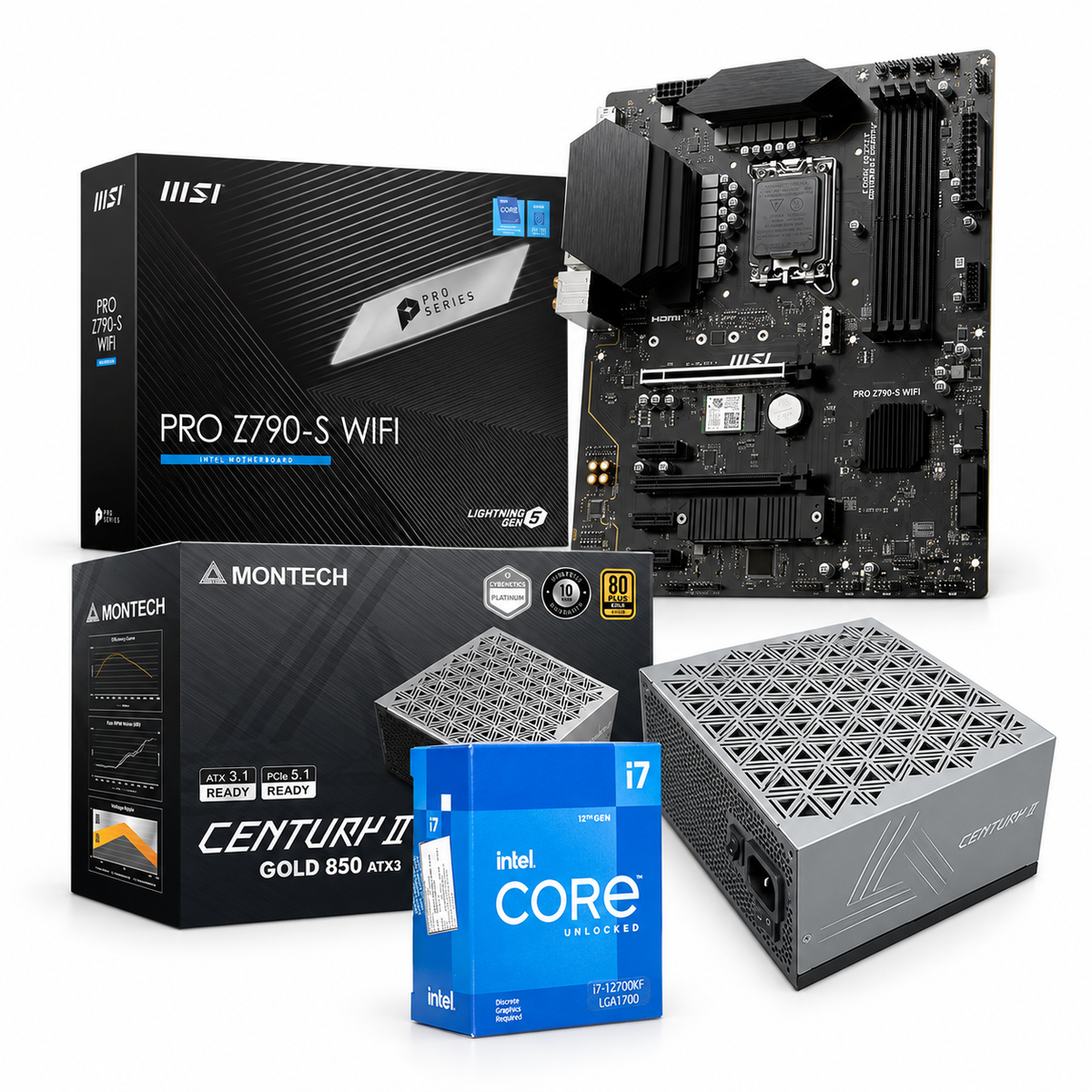 Intel i7-12700KF + MSI Z790-S WiFi + Montech 850W Bundle