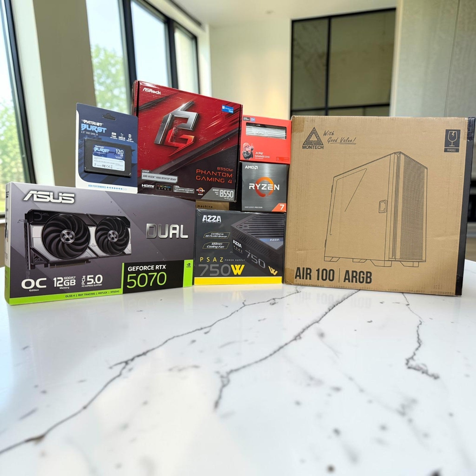 AMD Ryzen 7 5700 RTX 5070 12GB B550M Phantom Gaming 4 Bundle [SEALED]