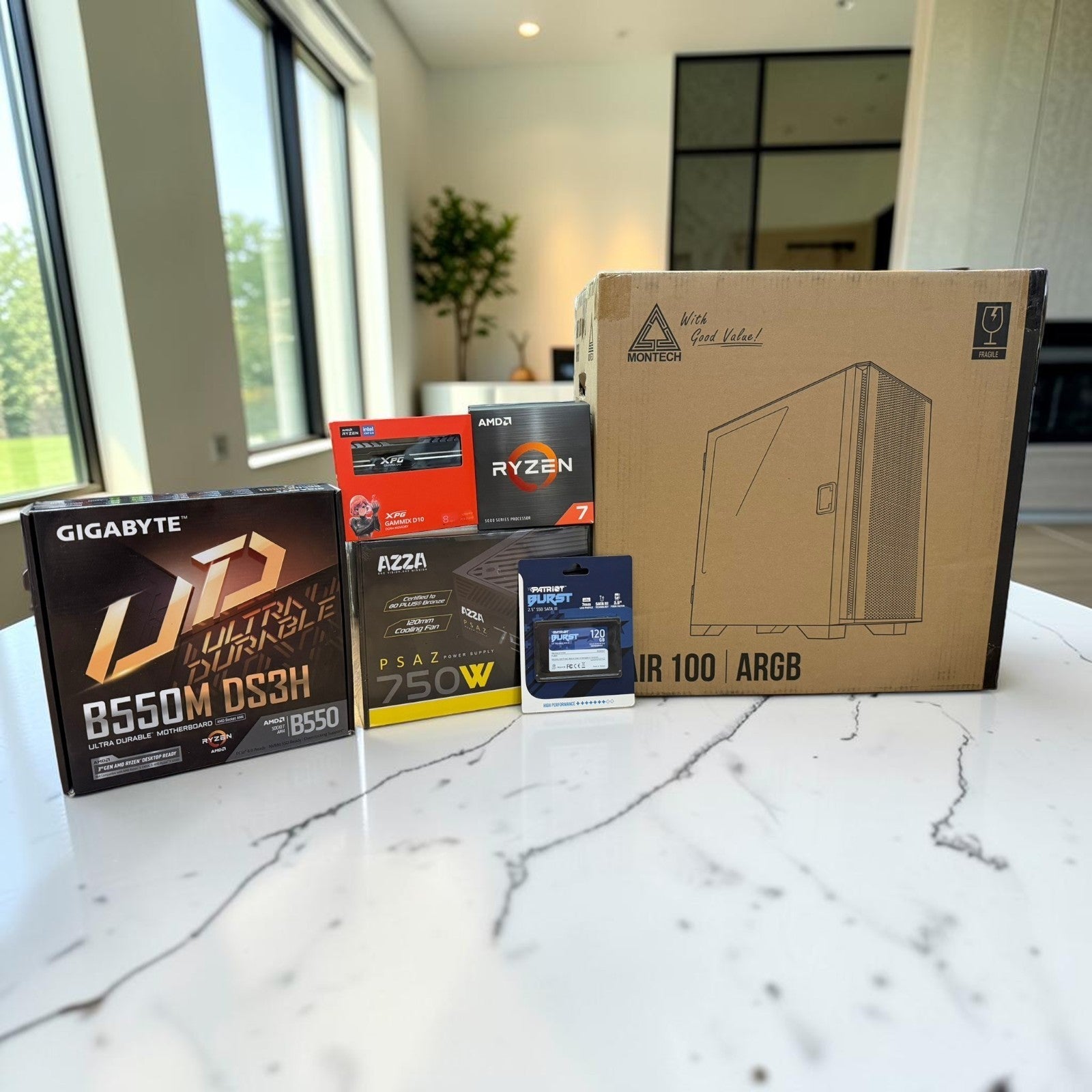 AMD Ryzen 7 5700 Gigabyte B550M DS3H Montech Air 100 ARGB Bundle [SEALED]