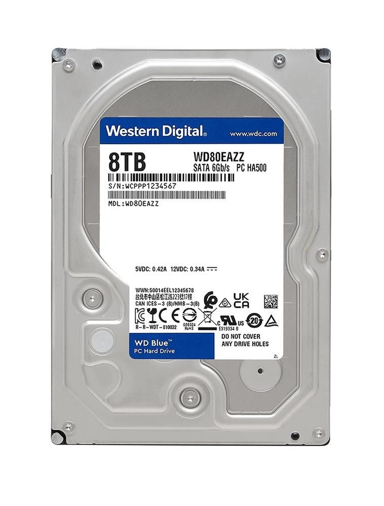 WD Blue WD80EAZZ 8TB 5640 RPM 128MB Cache SATA 6.0Gb/s 3.5" HDD [SEALED]