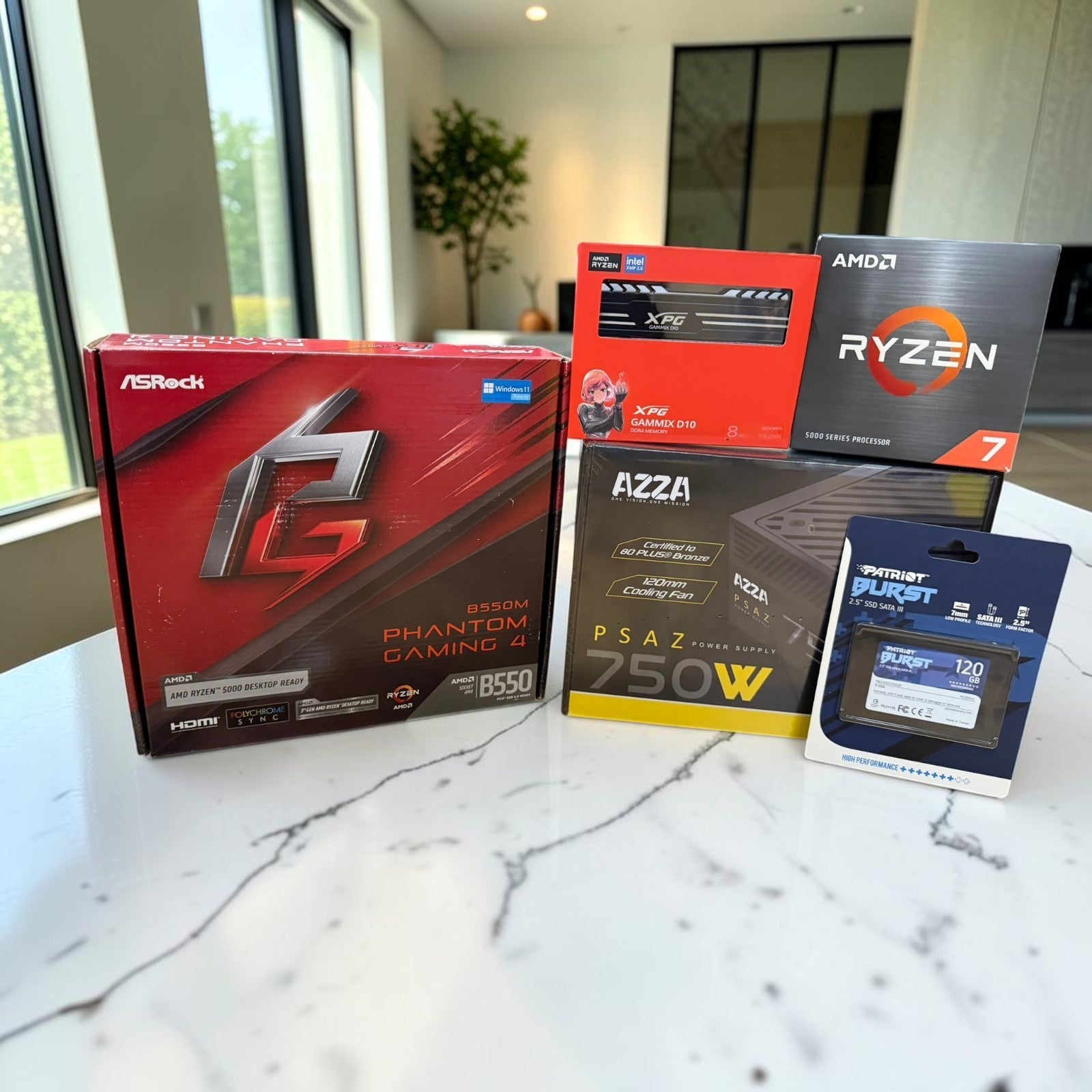 AMD Ryzen 7 5700 B550M Phantom Gaming 4 Air 100 ARGB Bundle [SEALED]
