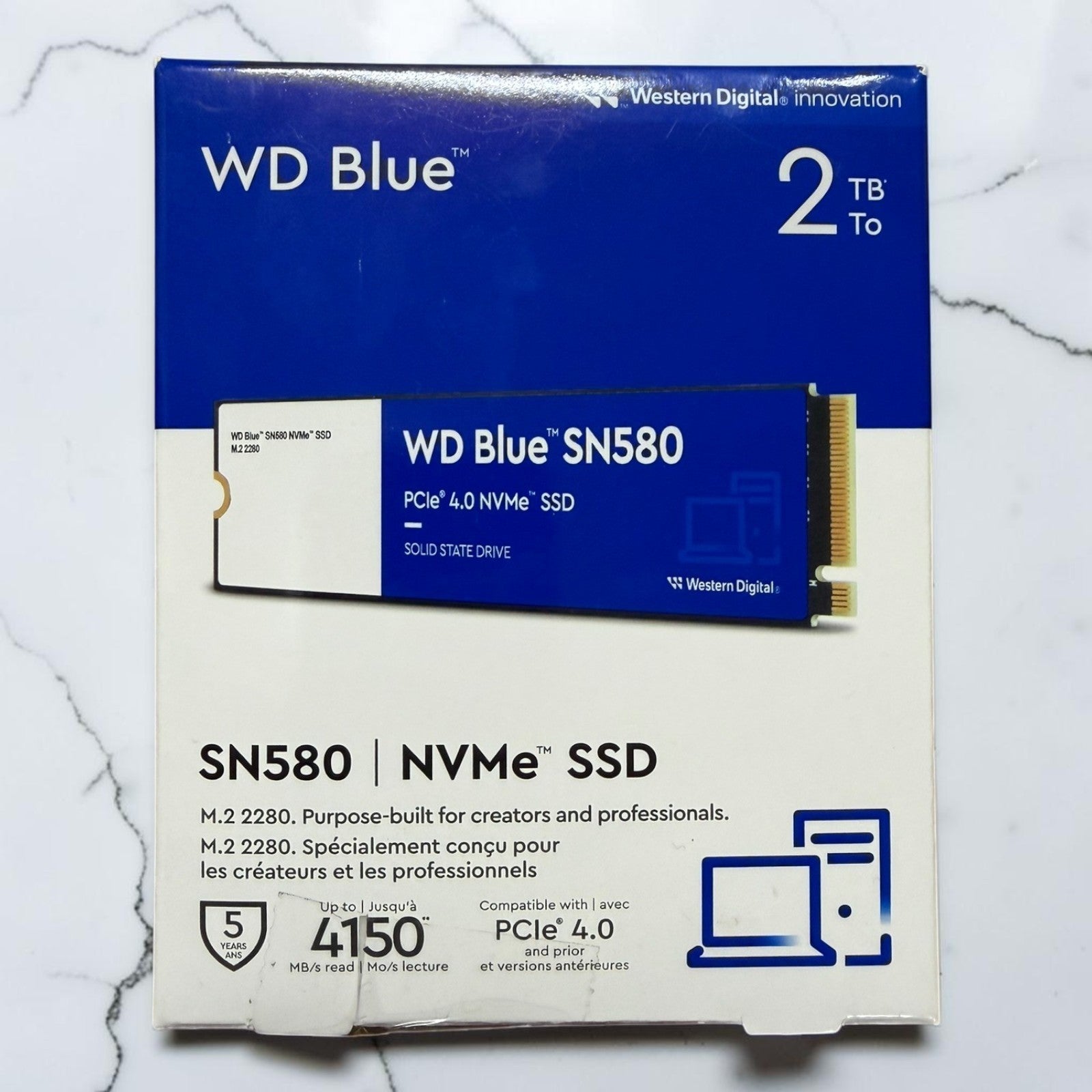 WD Blue SN580 2TB M.2 2280 PCIe 4.0 NVMe SSD WDS200T3B0E [OPEN BOX]