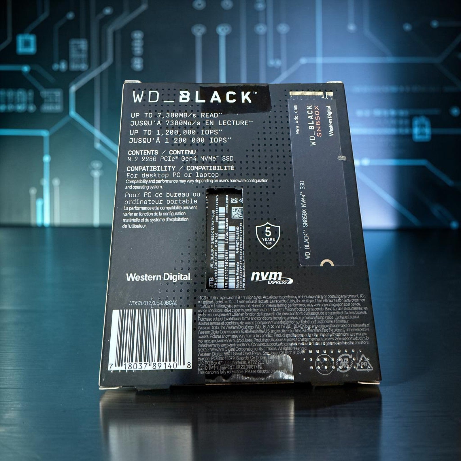 NEW WD_BLACK SN850X 2TB PCIe Gen4 M.2 NVMe SSD 7300MB/s [SEALED]