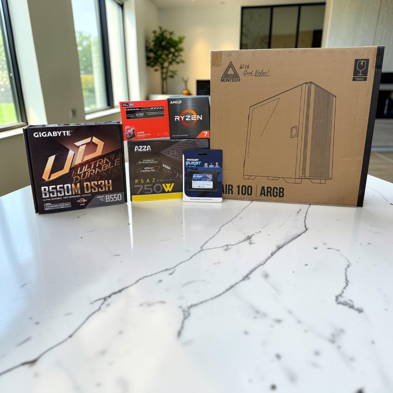 AMD Ryzen 7 5700 Gigabyte B550M DS3H Montech Air 100 ARGB Bundle [SEALED]