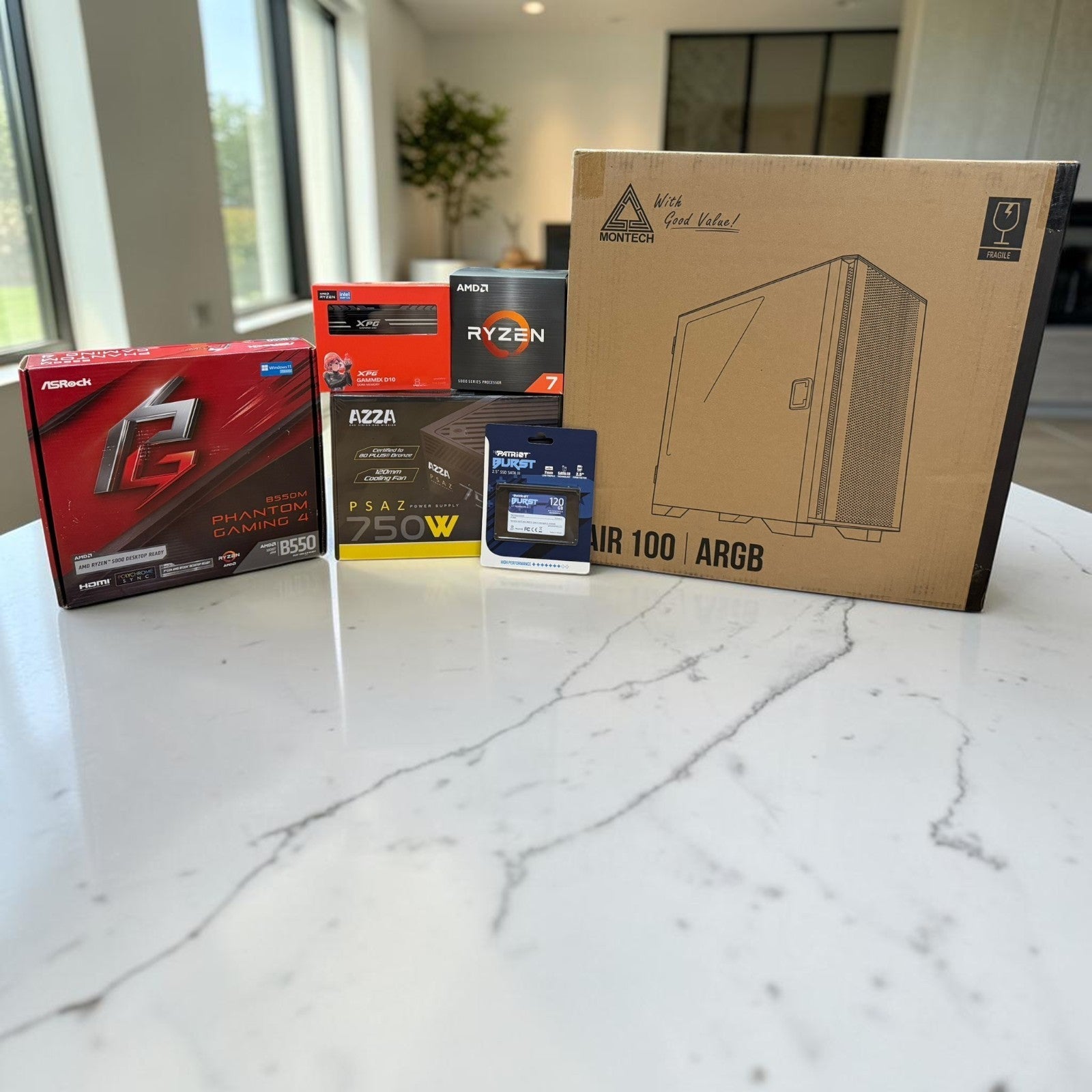 AMD Ryzen 7 5700 B550M Phantom Gaming 4 Air 100 ARGB Bundle [SEALED]