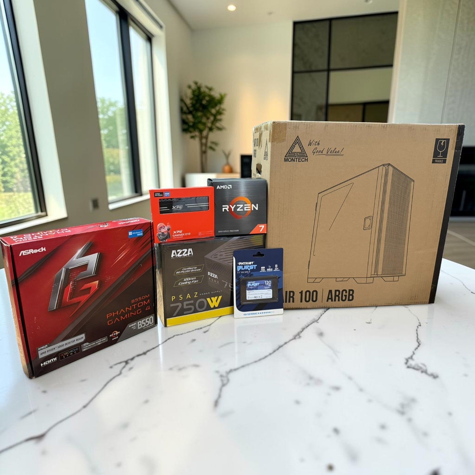 AMD Ryzen 7 5700 B550M Phantom Gaming 4 Air 100 ARGB Bundle [SEALED]